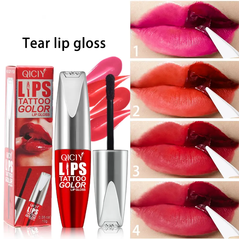 1PC tear off lip gloss Lipstick Glossy waterproof and long-lasting for 24 hours without smudging or fading, suitable for various makeup looks, Lipstick Shaped Design, Cosmetic, Liquid lipstick, Glossy Lipgloss, Lip Products Makeup