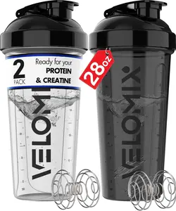 28 OZ Protein Shaker Bottles for Protein Mixes with Wire Whisk - Leak Proof Shaker Cups for Protein Shakes and Pre Workout | Protein Shaker Bottle | Protein Mixer Cup
