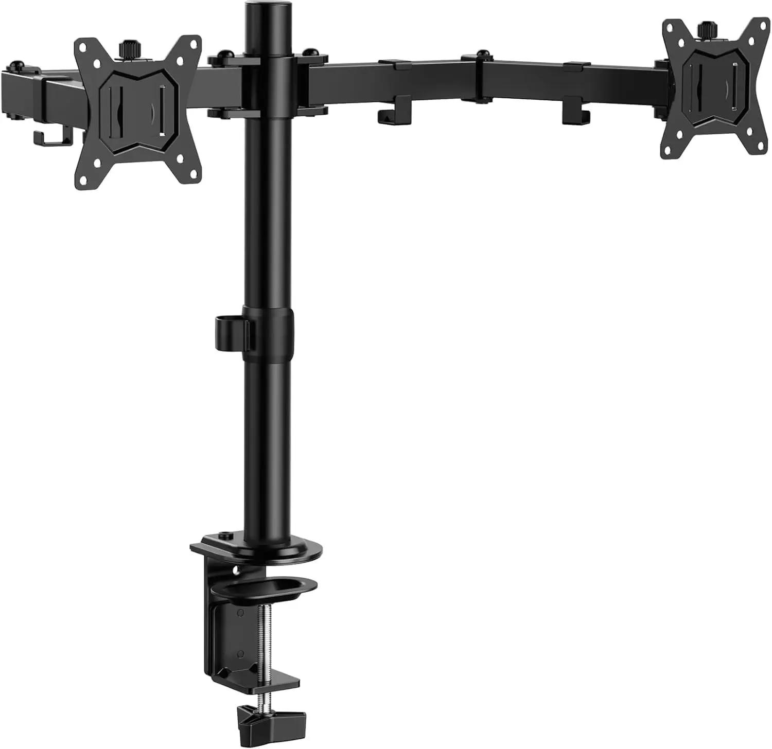 Dual Monitor Stand, Heavy Duty Adjustable Monitor Desk Mount for 2 Screens up to 32 Inches, Fully Adjustable Height, Tilt, Swivel, Rotate, Supports 17.6 lbs per Monitor Arm, Easy Installation
