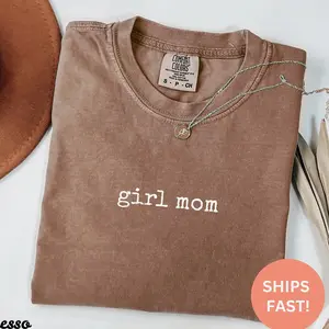 Comfort Colors® Girl Mom Shirt, Mom of Girls Shirt, Cute Mom Life Tee, 0TB