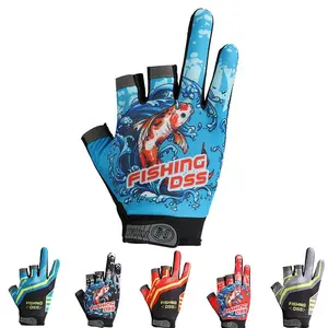 Breathable Fishing Gloves with Three Exposed Fingers, Non-Slip Sport Gloves for Sea Fishing, Durable & Comfortable Design, Outdoor Fishing Equipment
