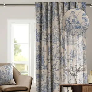 Maison d' Hermine Curtains for Living Room 100% Cotton Light Filtering Curtains for Windows with Rod and Loop Pockets