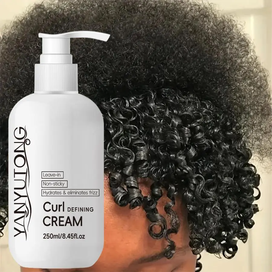 250ml Curl Defining Cream Balm, Hydrating, Haircare: For all curl/wave types. Long-lasting hold, frizz control, deep hydration. Boosts bouncy volume, quick styling—leaves curls shiny, healthy & voluminous. No-rinse, non-greasy & residue-free