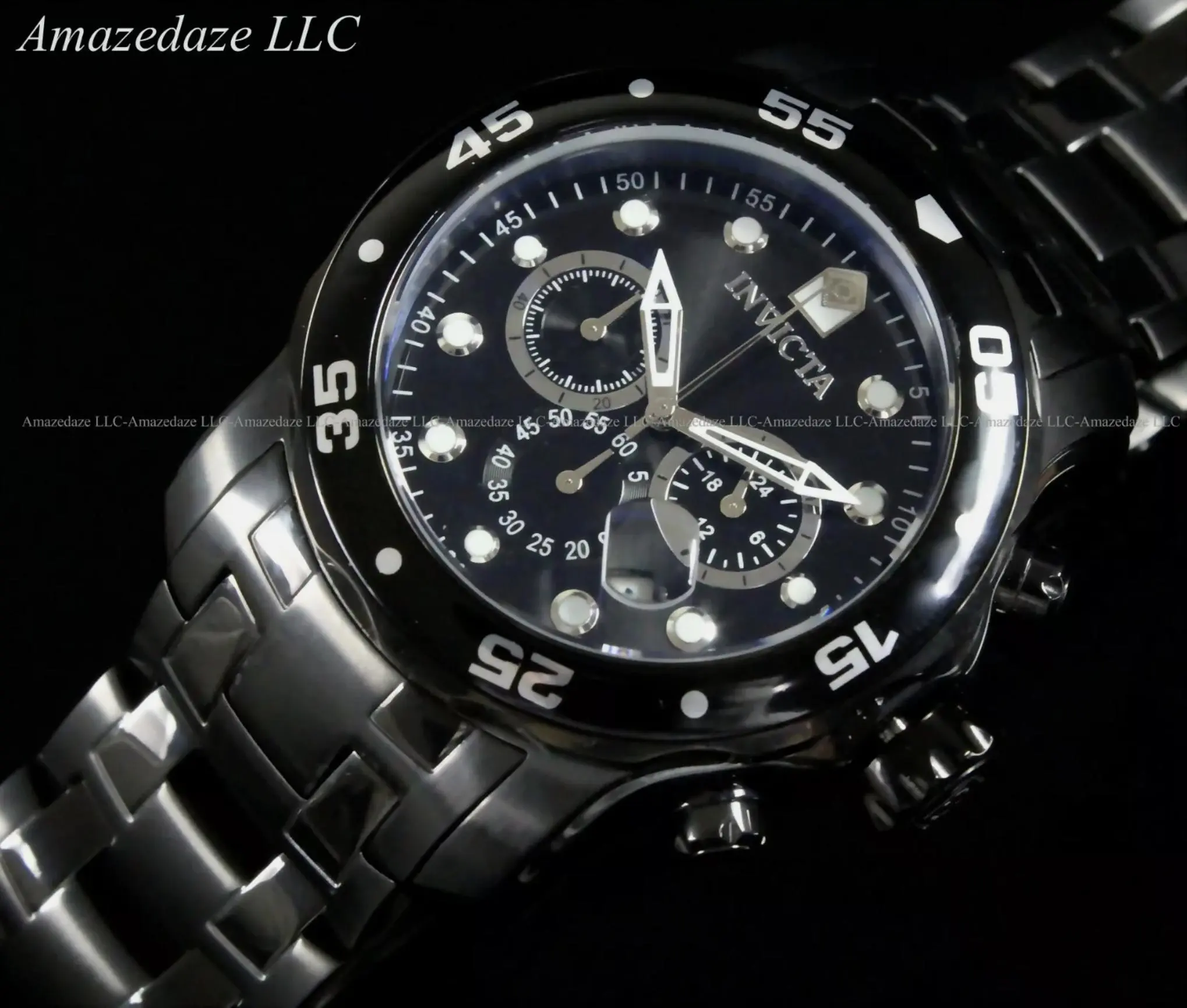 NEW Invicta Men's Combat Pro Diver Scuba VD53 Chronograph Stainless Steel Wristwatch -0076, Modern Waterproof Steel Quartz Wristwatch with Trendy Multifunctional Features, Modern Waterproof Watch