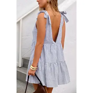 Angel Girl Blue Stripe Mini Dress