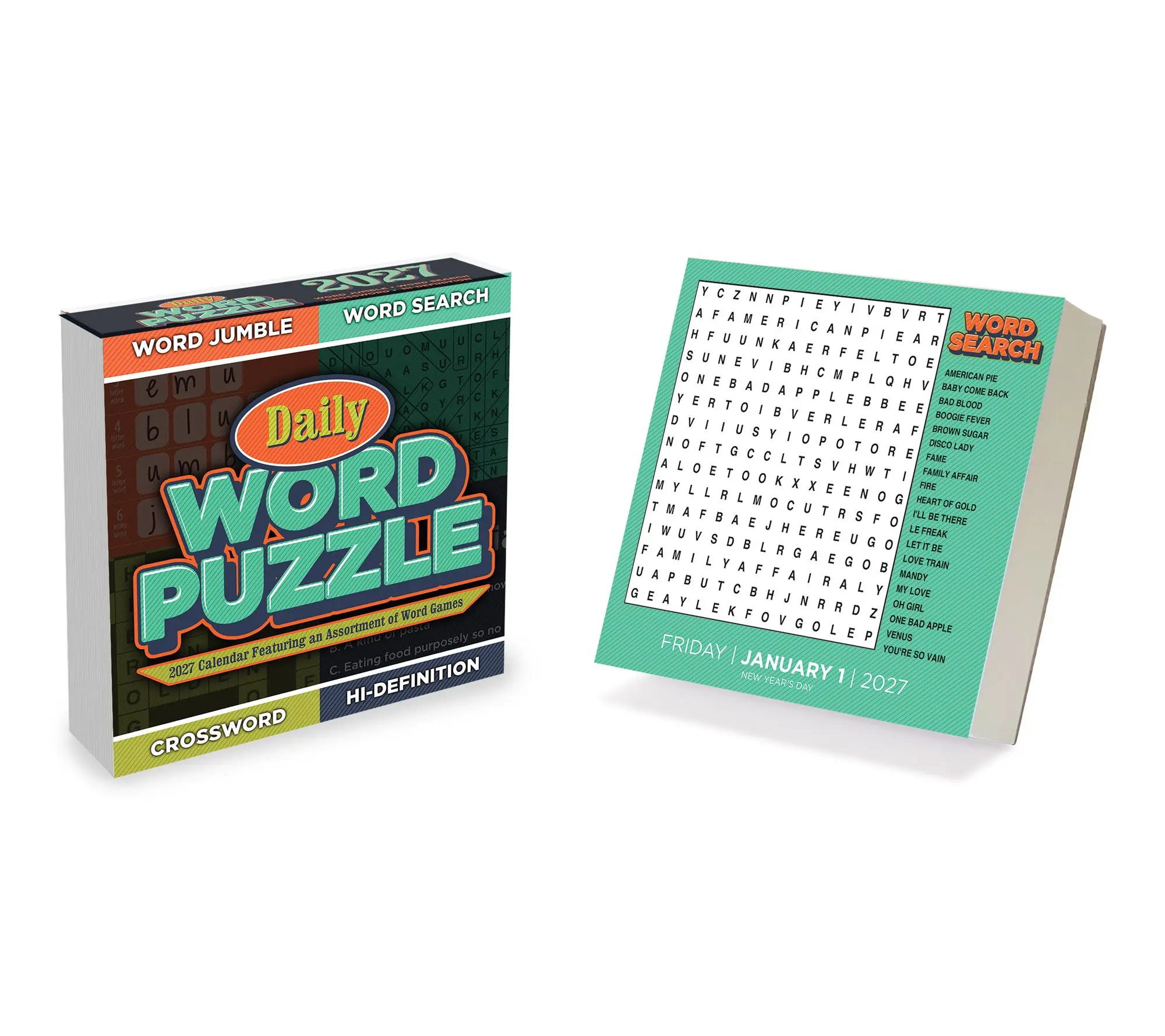 2027 Daily Word Puzzle Daily Desktop Calendar