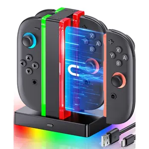 Charging Dock Compatible with Joycon 2 Controller, Charging Stand for Switch 2 with USB C Charging Cable, Magnetic Controller Charger Accessories Compatible with Nintendo Switch 2 with LED Indication