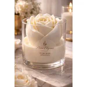 Ivory Rose Devotion Candle-Non-Toxic Soy Candle for Elegant Home Decor & Meaningful Gifts