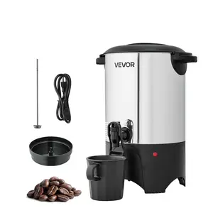 VEVOR Commercial Coffee Maker, 30 Cups/40 Cups/60 Cups/100 Cups 4.5 L/6 L/9 L/15 L Drink Coffee Machine, with Anti-Drip Faucet, Fast Brewing Stainless Steel Large Commercial Coffee Machine, Suitable for Catering, Business, Parties, Churches, and Restauran