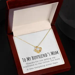 Gift for your boyfriend's mother, Love knot necklace, Mother's Day gift for your boyfriend's mother. (316L stainless steel).