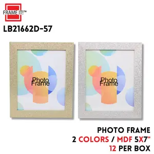 Shiny Glitter 4x6 Photo Frame, MDF Picture Frame for Desk & Wall, Gold/Silver Decor for Your Favorite Memories