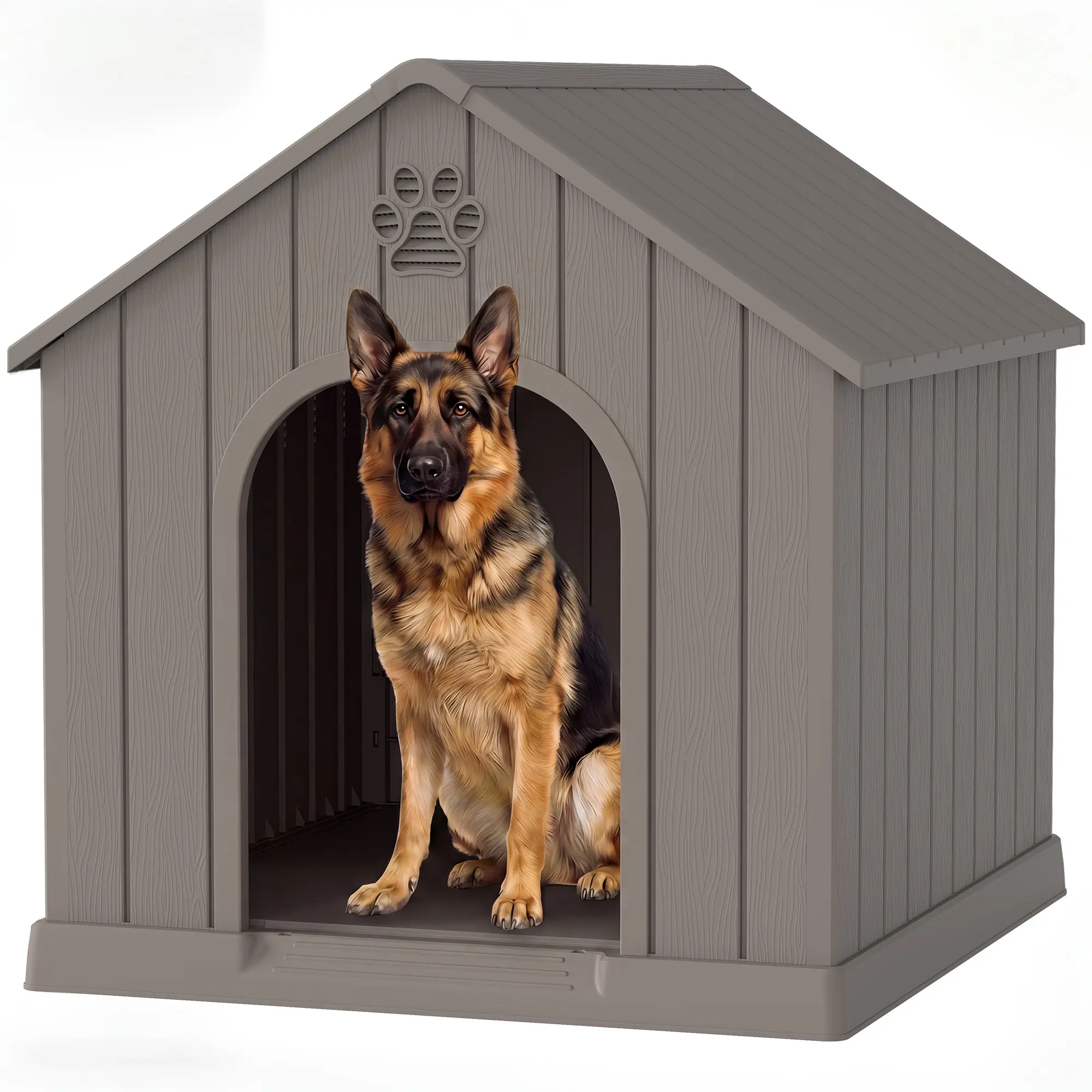 Large Outdoor Dog House With An Entrance And Flat Roof, Weather-Resistant Outdoor Shelter For Cats And Dogs, Minimalist Design with A Safety Door, Suitable For Small And Medium Pets, Essential Pet Supplies For Home Use, Cat House And Dog House