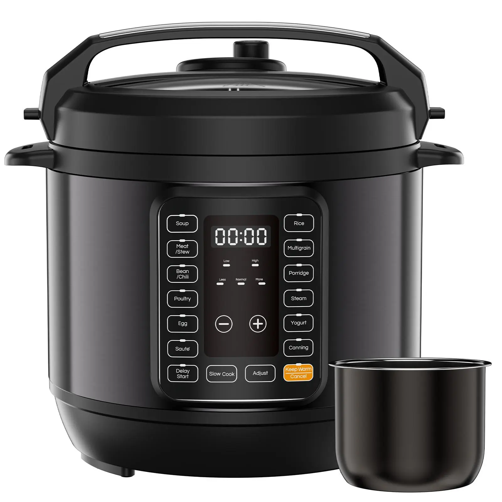 6/8 QT Electric Pressure Cooker – Fast Cooking Multi-Cooker with 12 Preset Programs, Ceramic Non-Stick Inner Pot, 24H Timer & Built-in Safety Features, Stainless Steel Finish
