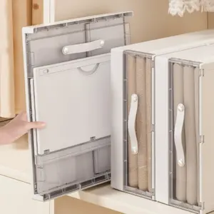 Foldable Handheld Clothing Bedding Storage Box, Sheet Set Carry Bag, Closet Organizer, Stackable Blanket Storage Box, Saves Space