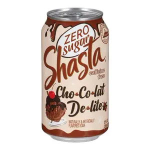 Zero Sugar Shasta Chocolate Delight Flavor- Caffeine Free 1 Can 12 Fl Oz