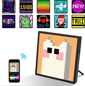 Pixel Smart Clock 32x32 RGB LED Matrix Panel Programmable Pixel Art Display with APP Control for Desk Wall Room Decor Picture Frames LED Wall Art DIY Graffiti Text Animations