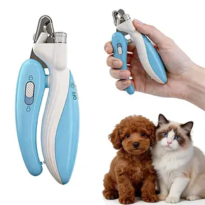 LED Light Pet Nail Clipper – Safe Cat Nail Clipper & Anti-Splash Claw Cutter for Kittens, Indoor Cats & Small Dogs | Professional Pet Grooming Toenail Trimmer with Bloodline Visibility