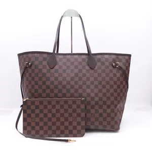 Pre-owned Louis Vuitton Canvas Tote Bags Neverfull GM Damier Ebene Coated Tote W/P T10369843