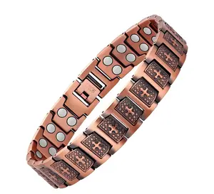 Cyjewel Pure Copper Bracelet for Men, Magnetic Cross Bracelets with 3500 Gauss Magnets, Perfect Father's Day Gift, Mens Pure Copper Bracelet Wearable Accessory