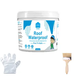 Waterproof Coating, Gray Waterproof Coating 1.1 lb, suitable for exterior use, roofs and walls, cold and heat resistant.