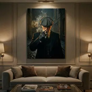 [Sale off up to 50%] [Free ship] [Frame] Thomas Shelby - Peaky Blinders Wall Art | Cinematic 1920s Gangster Artwork | Poster, Canvas, Framed Print | Room Decor | Gift Idea