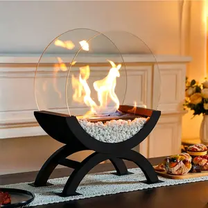 Luxury Desktop Alcohol Fireplace, Portable Indoor Heating Device, Artistic Design, Suitable for Living Room, Study, Bedroom, Dual Use for Heating and Decoration