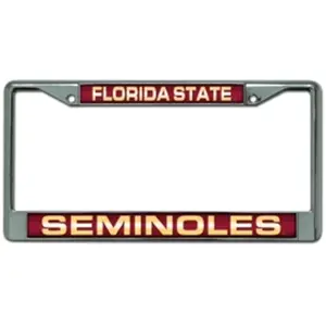Florida State Seminoles License Plate Frame Laser Cut Chrome