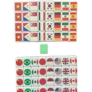 Friendly game set 65 tiles 36mm*28mm*18mm  White/Green