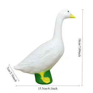 Resin White Goose Figurine 18cm Lifelike Exquisite Craft Statue for Home Garden Porch Decoration Desktop Accessory Nature-Themed Gift