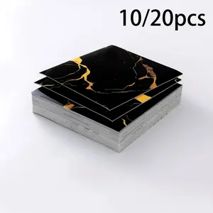 10/20 pieces of matte marble pattern wall panels, Decorative wall panel, self-adhesive and detachable PVC wall panels, for wall covering, waterproof and removable for kitchen walls, bathrooms, living rooms, wall decoration