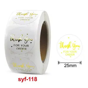 500Pcs 1" Foil Gold Thank You Stickers for Small Businesses Express Gratitude Customer Support Appreciation syf-118