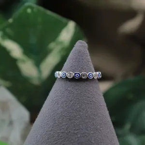 Evil Eye Ring | 925 Sterling Silver Nazar Ring| Dainty Evil Eye protection jewelry