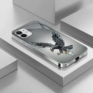 Suitable for [iPhone 12] Light luxury crystal eagle pattern and scorpion glass electroplated mobile phone case, exquisite and gorgeous 995