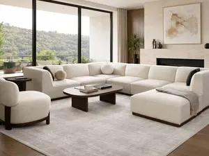 Nepsa Modular Sectional – Cream Fabric | Fully Customizable Luxury Seating