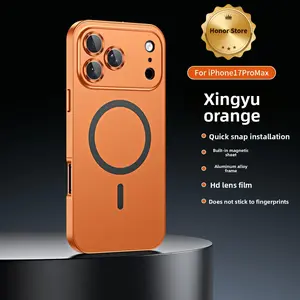 Lens Circle Protection New Ip16promax Titanium Metal Spring Fastener Frame Phone Case Magnetic All-Inclusive IP15 Advanced 14 Frosted 13