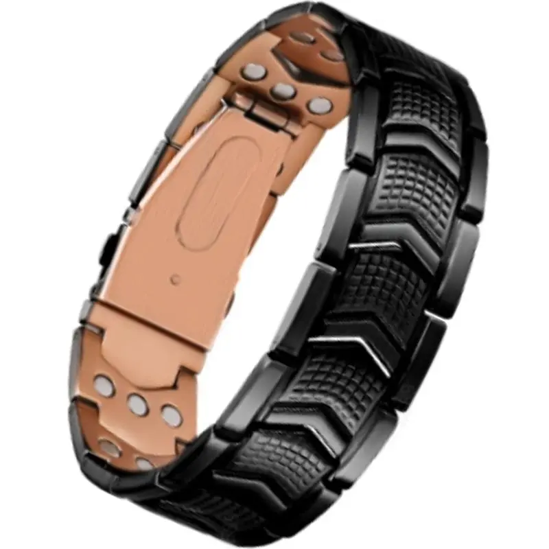 Feraco Copper Bracelet for Men 3X Strength with 3800 Gauss Magnets Premium Fold-Over Clasp Durable Copper Jewelry Gifts for Men Wearable Durability Stylish