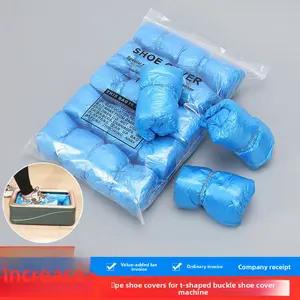 Disposable Shoe Covers, 100 Pack Thick Waterproof Non-Slip Plastic Shoe Protectors for Home Cleaning, Construction, Travel & Indoor Use, Fits Most Adult Shoe Sizes