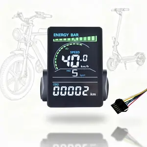 M6C E-Bike Display – SM 6Pin Waterproof Wired LCD Screen, IP65, For UART 2 Protocol, Fits Fat Tire E-Bikes & Scooters, Ebikes