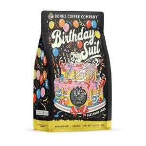 Bones Coffee Company Birthday Suit 12oz Coffee - Medium Roast with Colorful Design