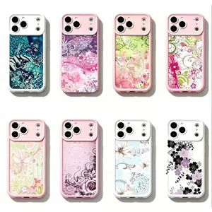 Swirly Floral Phone Case Butterfly & Music Note Protective Case for iPhone 17 Promax 16 15 14 13 12 11 and for Samsung S21-S25 Gift for Flower Lovers