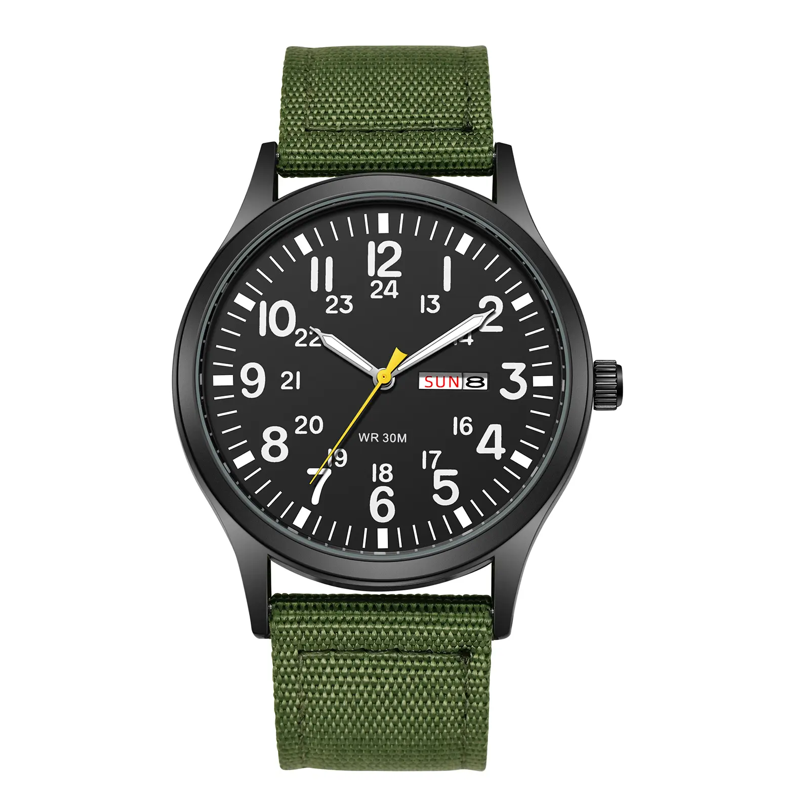 OIDEA Men's Durable Tactical Military Watch - Analog Quartz, Large Dial, Date Display, Luminescent Hands & Markers, Green Nylon Strap, Military Time, Outdoor Activities, Ideal Men's Gift (Durable Watch) summerwins