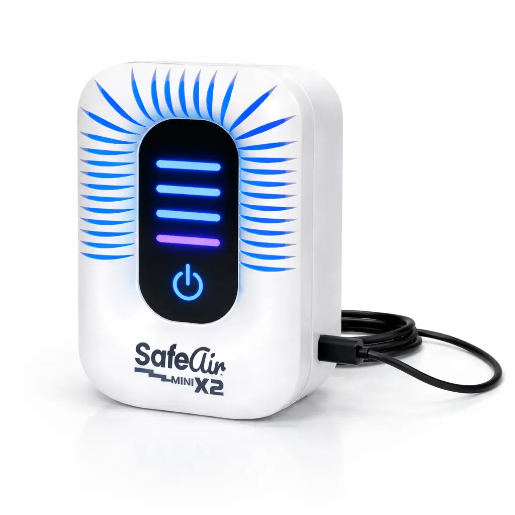 2026 SafeAir X2 Portable Air Purifier - Ultra Advanced, Plasma/Ozone/Ionizer Options, Multi-Settings USB, 650 Sq.ft Coverage, Fresh Rain Scent, Smoke & Severe Odor Eliminator, Household Portable Home Appliance