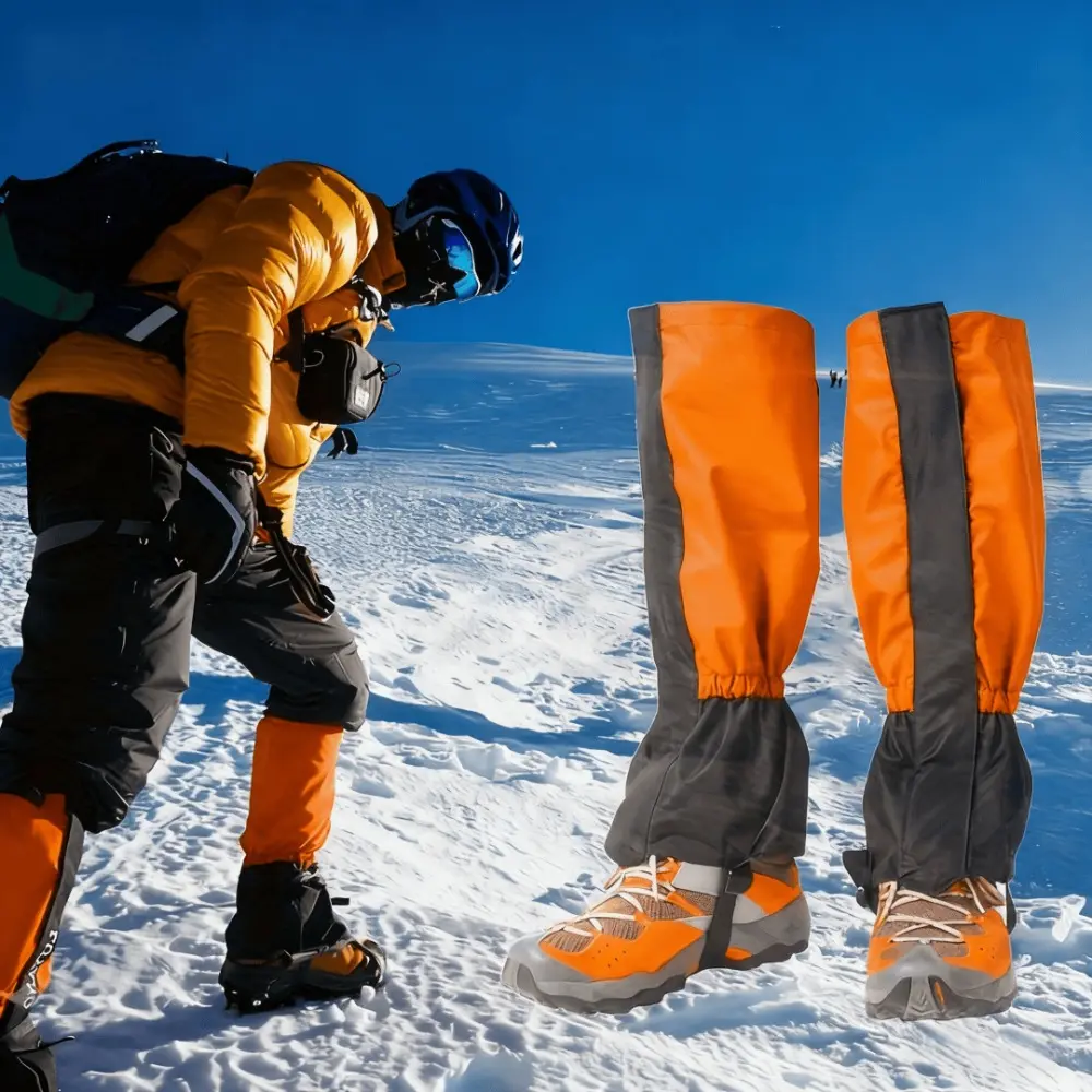 1pair All-Weather High Quality Snow Gaiters Protection for Hiking, Walking, And Mountain Climbing, Adjustable Snow Boot Gaiters for Hiking, Walking, Hunting, Mountain Climbing and Snowshoeing