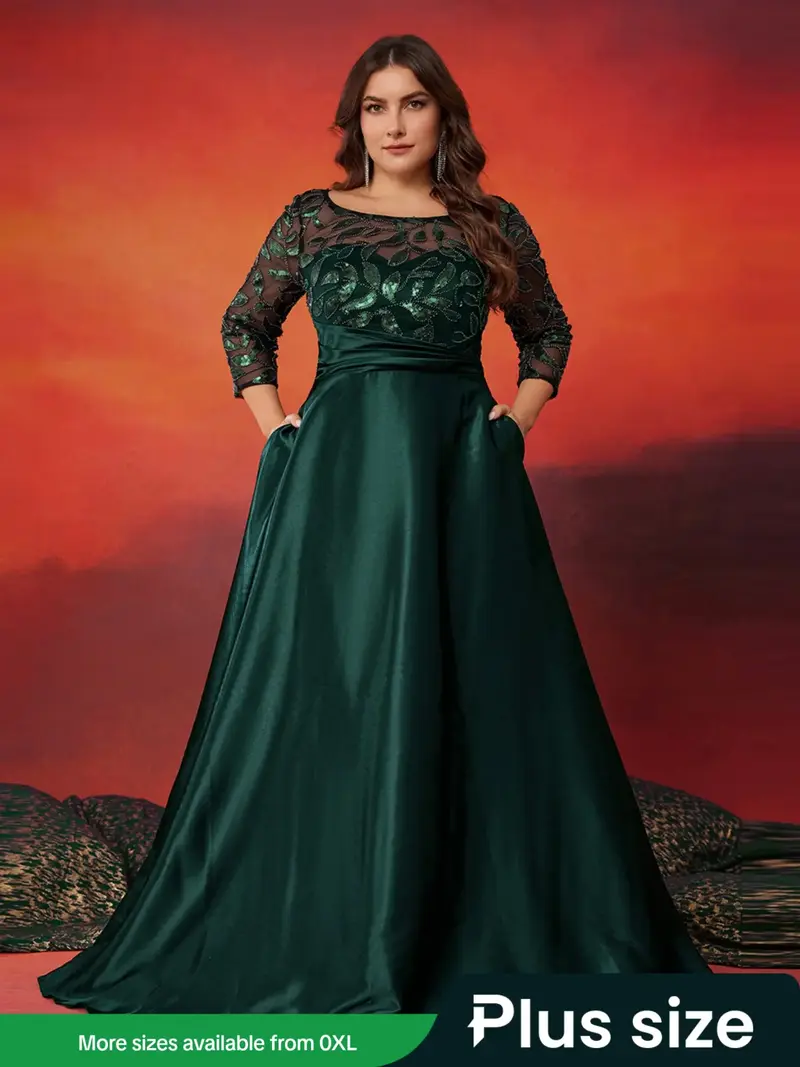 formal fall plus size dresses Plus Size Velvet Sequin A-line Gown by Tiffany Designs 16963 26W / Yellow