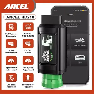 ANCEL HD210 Bluetooth Heavy Duty Truck Scanner for Volvo International, Full System Diesel Diagnostic Tool with Speed Limit & Idle Reset, HDOBD OBD2 Scanner Code Reader for Diesel Trucks, Lifetime Free Updates