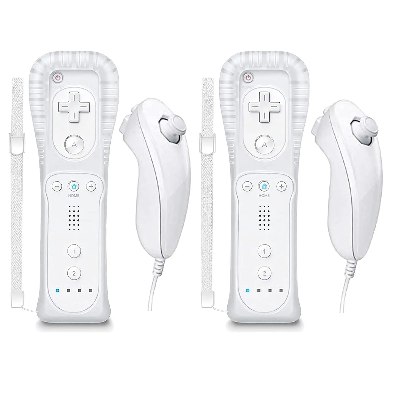 Controller for Wii Remote and Nunchuck,  Controllers Compatible with Wii/Wii U with  Case and Wrist Strap (White)