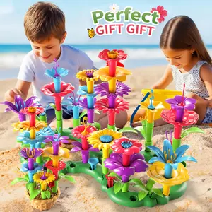 Flower-shaped creative Building Block Toy kids Set Flower Fragment Stacking Decorative Home Decor Ornaments DIY Educational Intellectual STEM Toys Christmas Birthday Graduation Gifts