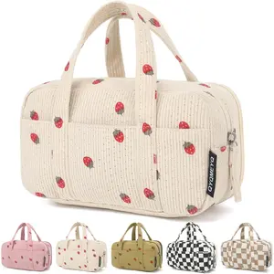 Large Pencil Case Pouch, Extra Big Pencil Bags with Zipper, Cute Corduroy Pencil Pouch with 5 Compartments, Pen Bag Wide Opening, Pencil Pouch Organizer, Pencil Box for Teen Girls Adults