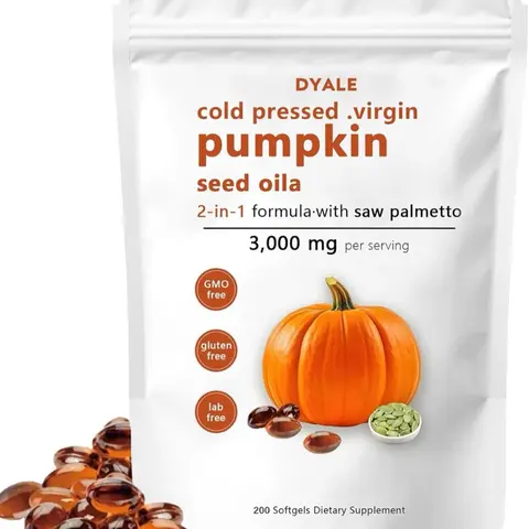 Pumpkin Seed Oil with Saw Palmetto,300  Softgels | Cold Pressed, Pure Virgin Oil, Essential Fatty Acids & Phytosterols | Supports Hair, Urinary, Bladder & Prostate Health | Non-GMO