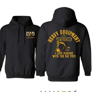 Heavy Equipment Operator Hoodie – Excavator Big Toys Graphic for Construction Workers, Machine Operators & Blue Collar Dads – Cozy Unisex Hoodie Perfect for Winter Wear & Gift Season